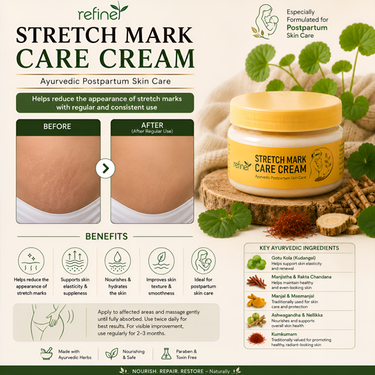 Refine Stretch Mark Care Cream - Ayurvedic Postpartum Skincare 100g